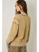 Mixed Media Washed Sweatshirt