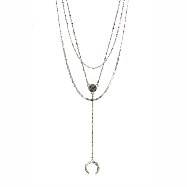 Three Layer Chain Necklace with Tribal Charm