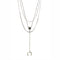 Three Layer Chain Necklace with Tribal Charm