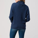 Cowl Turtle Cowl Neck Brushed Waffle Knit Top