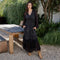 Embroidered Ruffle Maxi Smocked Dress with Sheer Sleeves