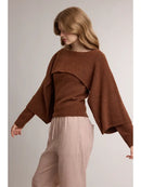 Layered Cape Sweater - Chocolate
