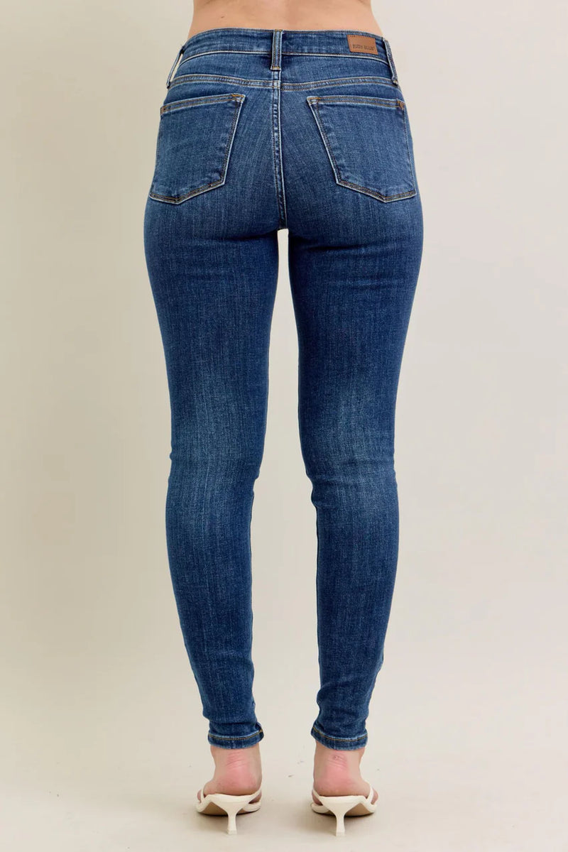 Judy Blue Core Mid-Rise Skinny with Handsanding