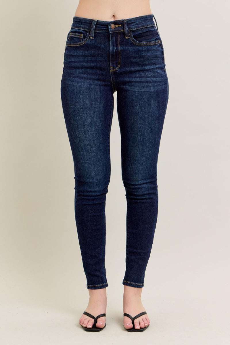 Judy Blue Core Mid-Rise Skinny with Handsanding