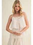 Delicate Lace Inset Tiered Camisole