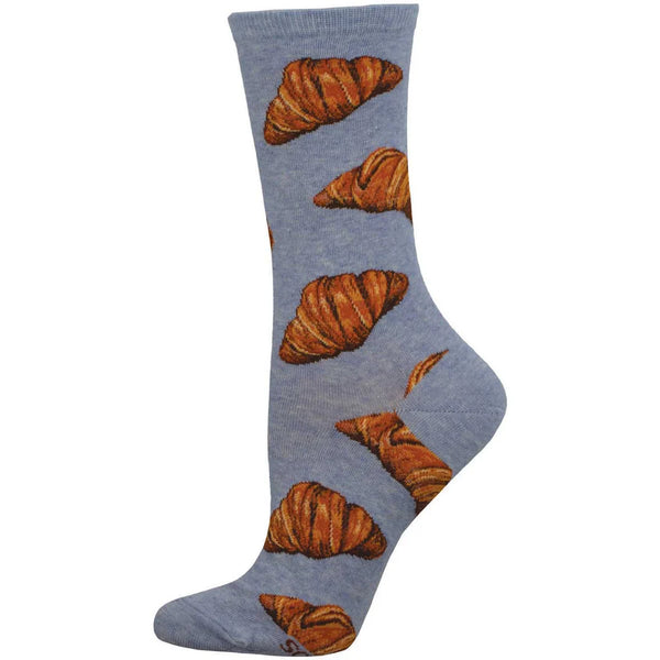 Flaky Croissant Socks - Blue Heather