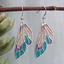 Silver Stained Glass Look Butterfly Wing Earrings
