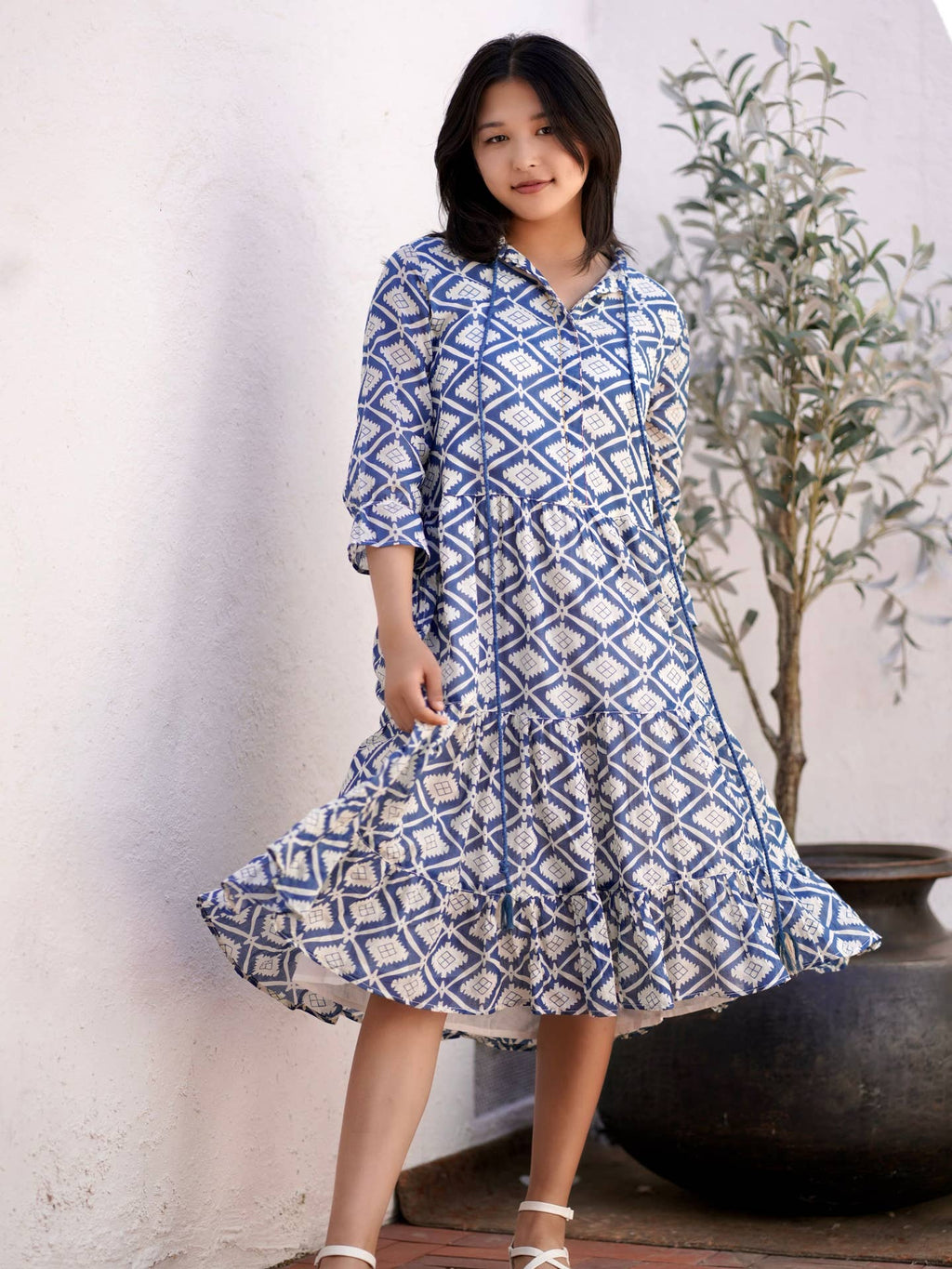 Azima Dress- Blue – Sunbeam General Store