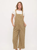 Polka Dot Print Corduroy Overalls