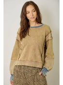 Mixed Media Washed Sweatshirt