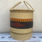 Bolga/Ghana Laundry Basket- Orange/ Brown