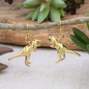 Prehistoric Times Gold Tyrannosaurus Rex Earrings