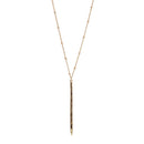 Spike Necklace Long Chain w Beads