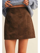 Fitted Suede Mini Skirt