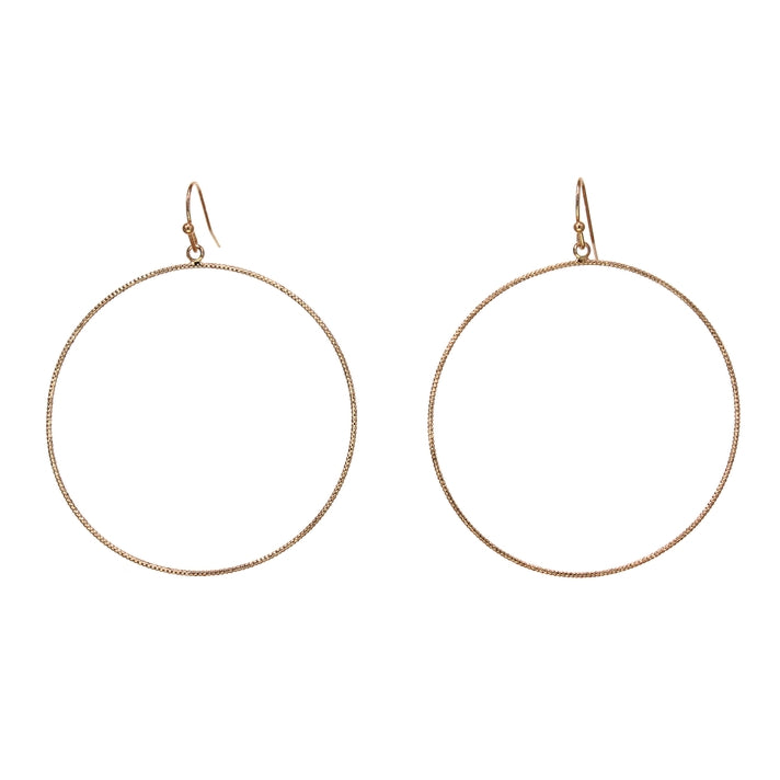 Fine Diamond Cut Wire Hoop Earring