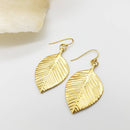 Queen Puabi Poplar Leaf Earrings