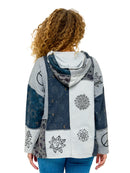 Zip-Up Hoodie Patchwork Celestial Hand Painted