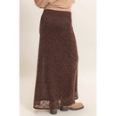 Velvet Lace Maxi Skirt- Chocolate