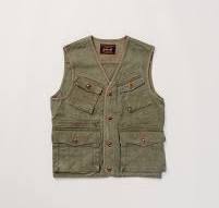 Stone Washed Utility Vest- Olive