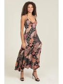 Printed Halter Maxi Dress