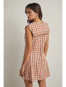 Gingham Sailor Collared Mini Dress