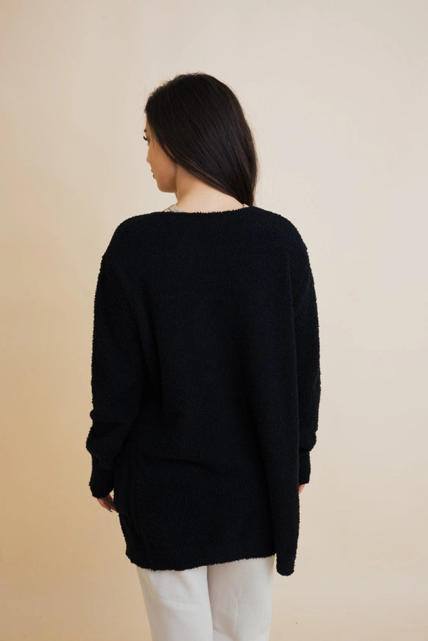 Comfy Boucle Longline Cardigan with Pockets