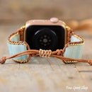 Amazonite Apple Watch Band, Beaded Boho Watch Strap
