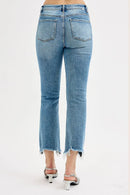 High Rise-Crop Straight-Slim Jeans
