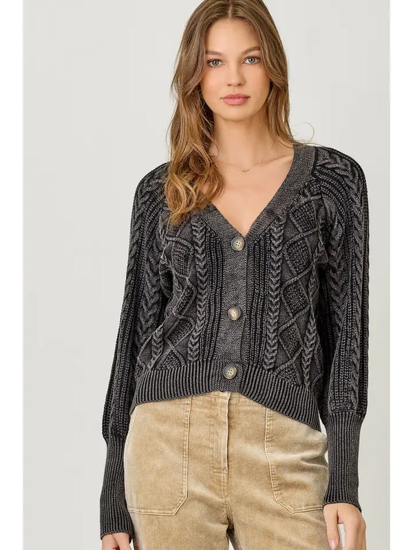 Mixed Weaving Sweater Cardigan