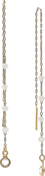 Gold Bead Chain Threader Earring
