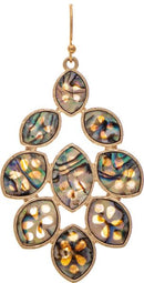 Gold Abalone Shell Nested Shapes Earring