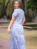 Alia Maxi Dress Blue White (Light Blue)