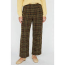 Plaid Corduroy Barrel Pants