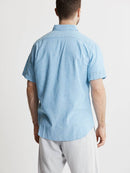 Cotton Linen Blend Short Sleeve Bay Shirt