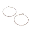 Matte Plated Metal Beaded Hoop Earring