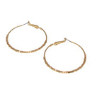 Matte Plated Metal Beaded Hoop Earring