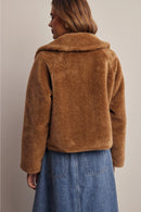 Plush Faux Fur Zip-Up Jacket