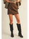 Fitted Suede Mini Skirt