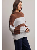 Chunky Stripe Knit Sweater - Mocha