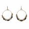 Wire Hoop Earring with Crystal, Semi-Precious and Metal Beads