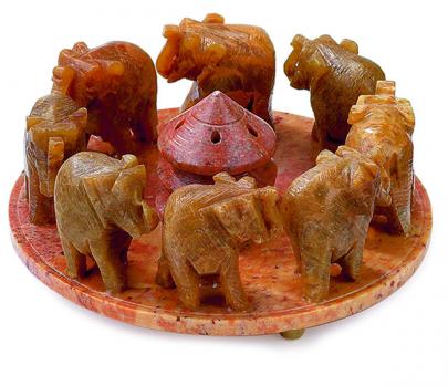 Elephant Soapstone Incense Burner