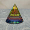 Multi Color Ab 1.5 Inch Round Base Glass Pyramid