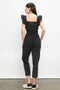 Ruffled Washed Cotton Jumpsuit with Front Zipper