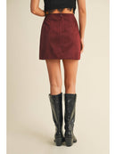 Fitted Suede Mini Skirt
