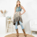 Front-Open Asymmetrical High Low Top- Latte