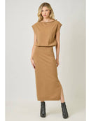 Sleeveless Sweater Dress - Cappuccino