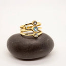 Brass Stacked Topaz Band Ring