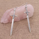 Antiqued Silver Sword Earrings