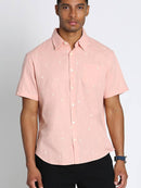 Cotton Linen Blend Short Sleeve Nassau Shirt