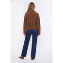 Suede Bubble Hem Zip Up Jacket